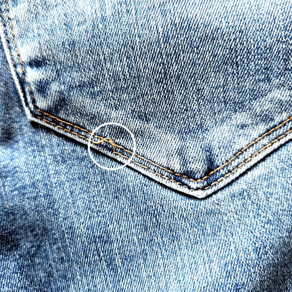 Free People Straight Leg Mid Rise Raw Hem Cropped Blue Jean | Women's Size 25 - Picture 7 of 12